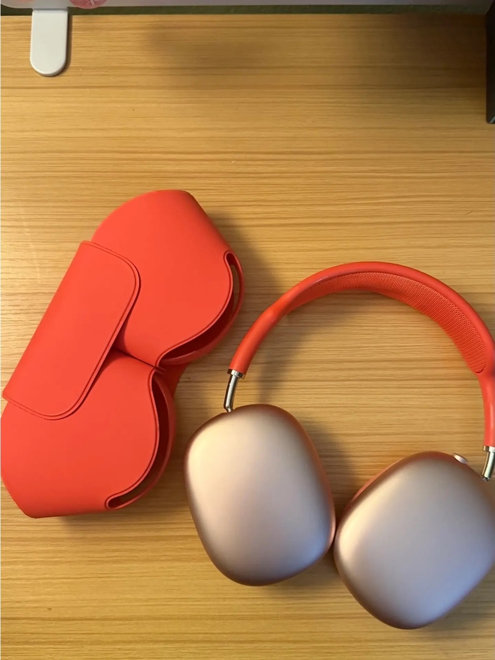 Over-Ear AirPod max Wireless Headphones in Red with Matching Case.